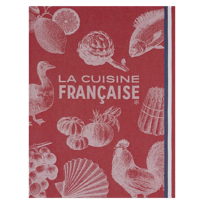 Jacquard Franais Cotton Tea Towel - Gastronomie Red