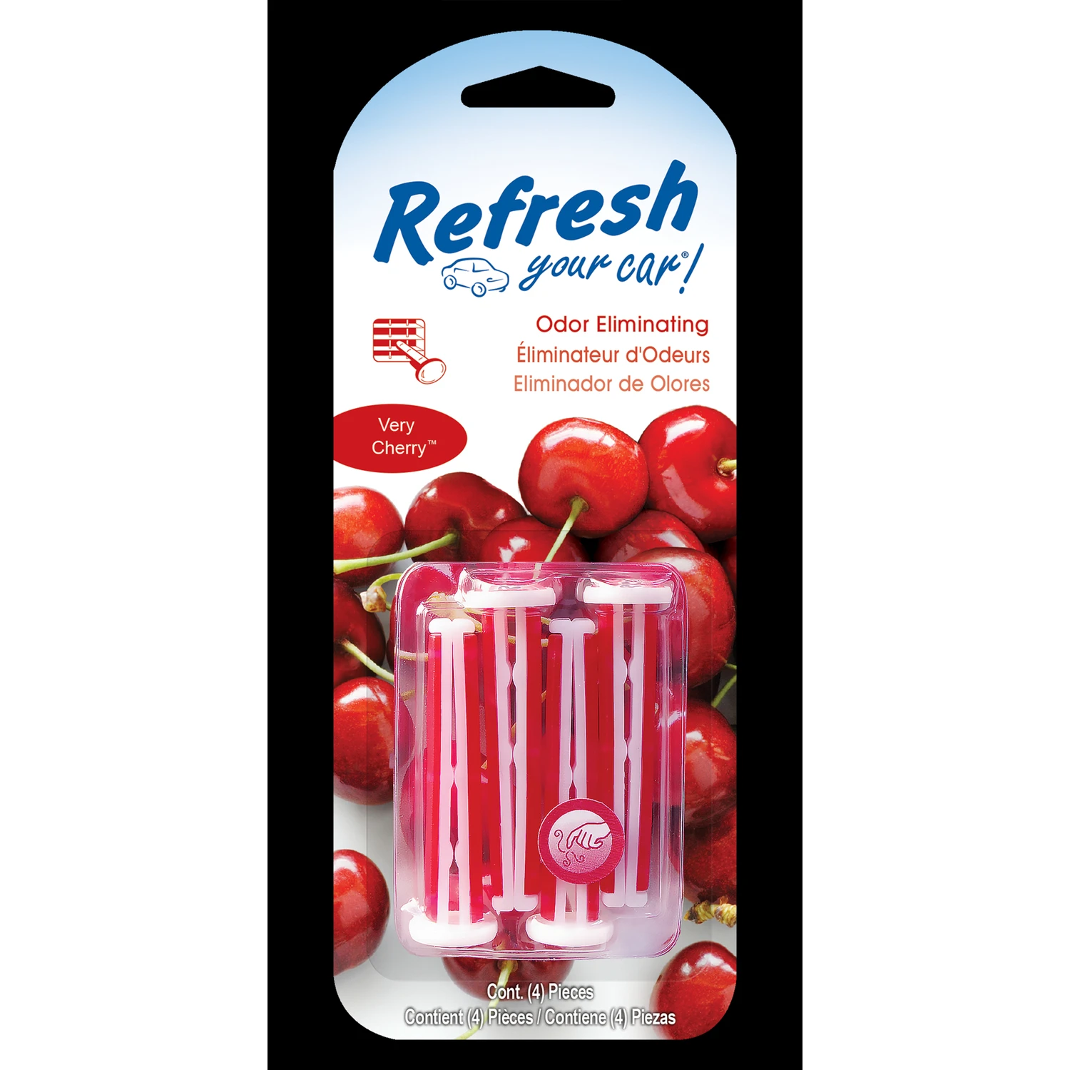 ! Very Cherry Scent Car Vent Clip 0.7 Oz Solid 4 Pk
